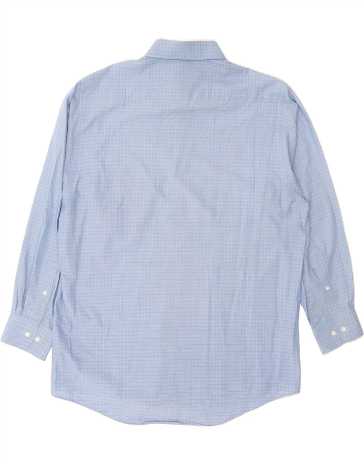 PIERRE CARDIN Mens Shirt Size 16 Large Blue Check Cotton Vintage Pierre Cardin and Second-Hand Pierre Cardin from Messina Hembry 