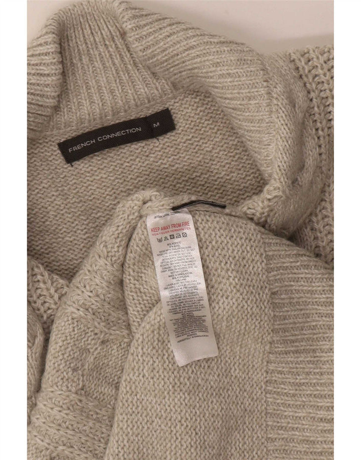 Męski sweter zapinany na zamek French Connection, średni beż akrylowy