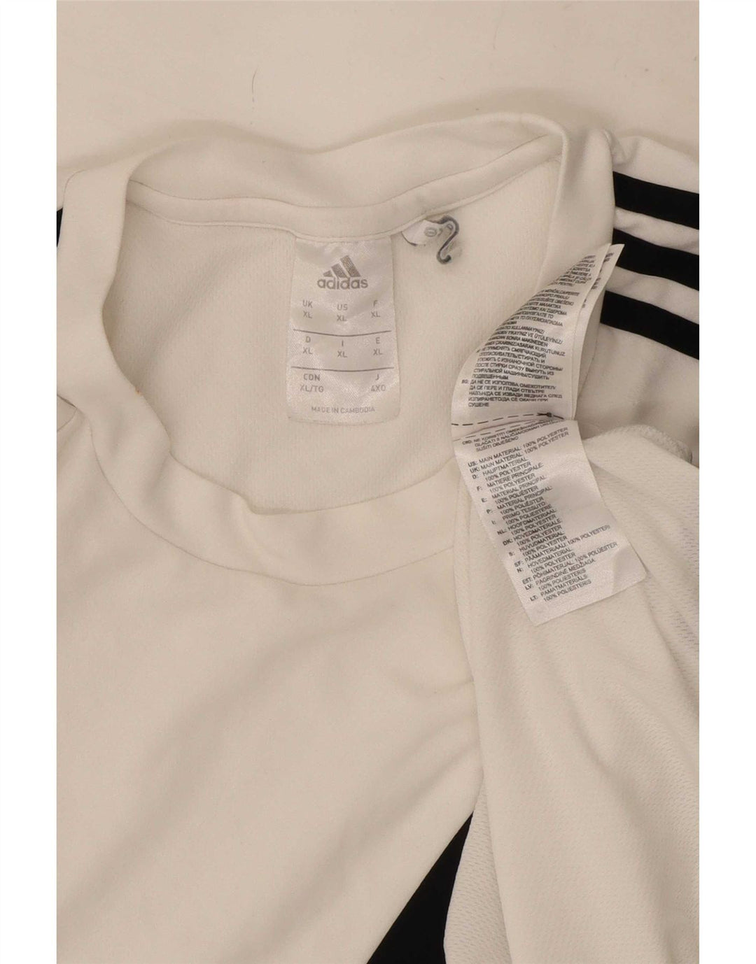 Adidas Męska koszulka Climalite Top XL Biały poliester z blokami kolorów