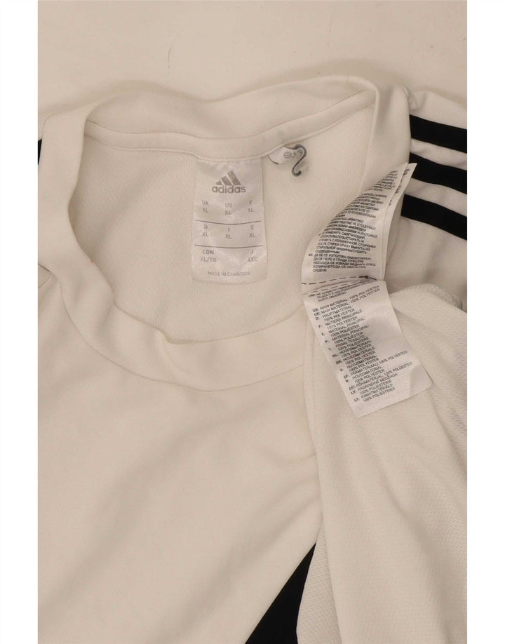 Adidas Męska koszulka Climalite Top XL Biały poliester z blokami kolorów