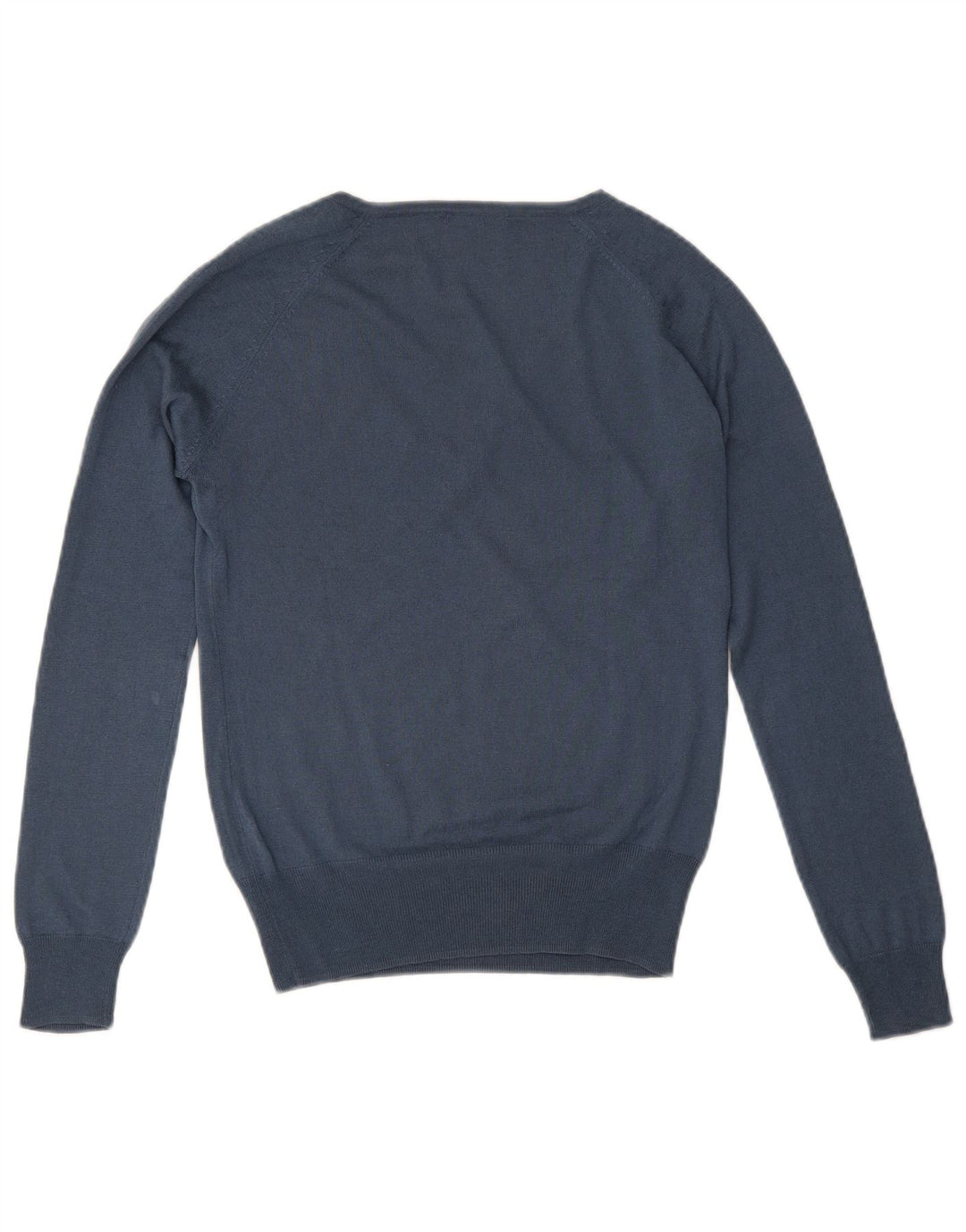 Sweter damski Massimo Dutti z dekoltem w kształcie litery V, UK 12, średni niebieski jedwab