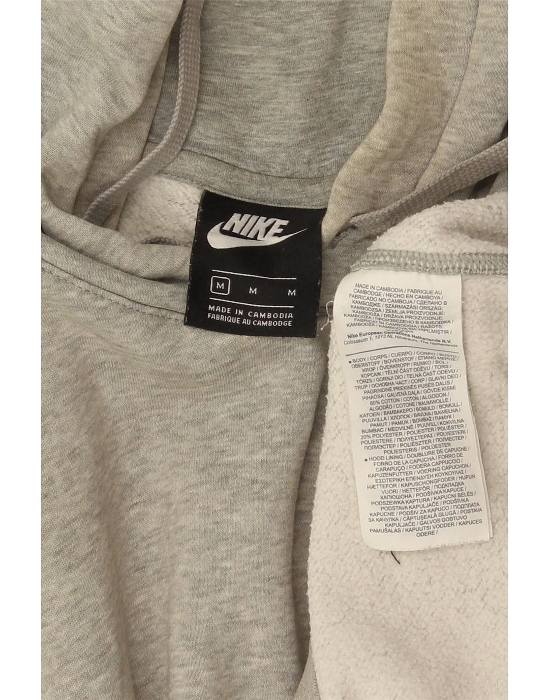 Męska bluza z kapturem Nike, średnia, szara, bawełniana nakrapiana