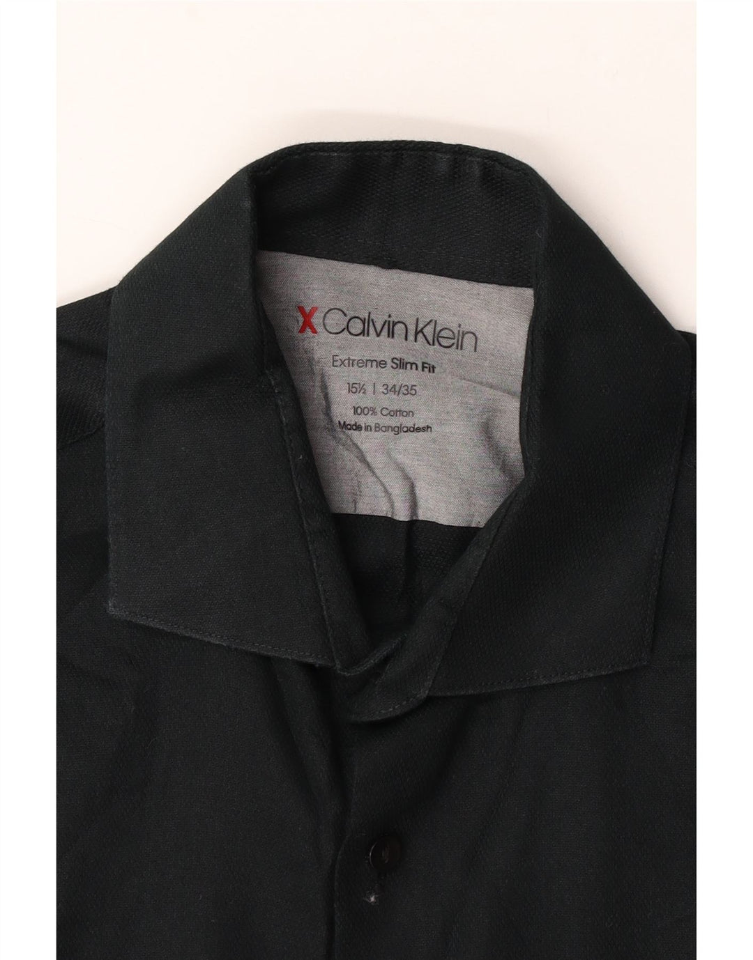 Męska koszula Calvin Klein Extra Slim Fit, rozmiar 15 1/2, średnia czarna bawełna