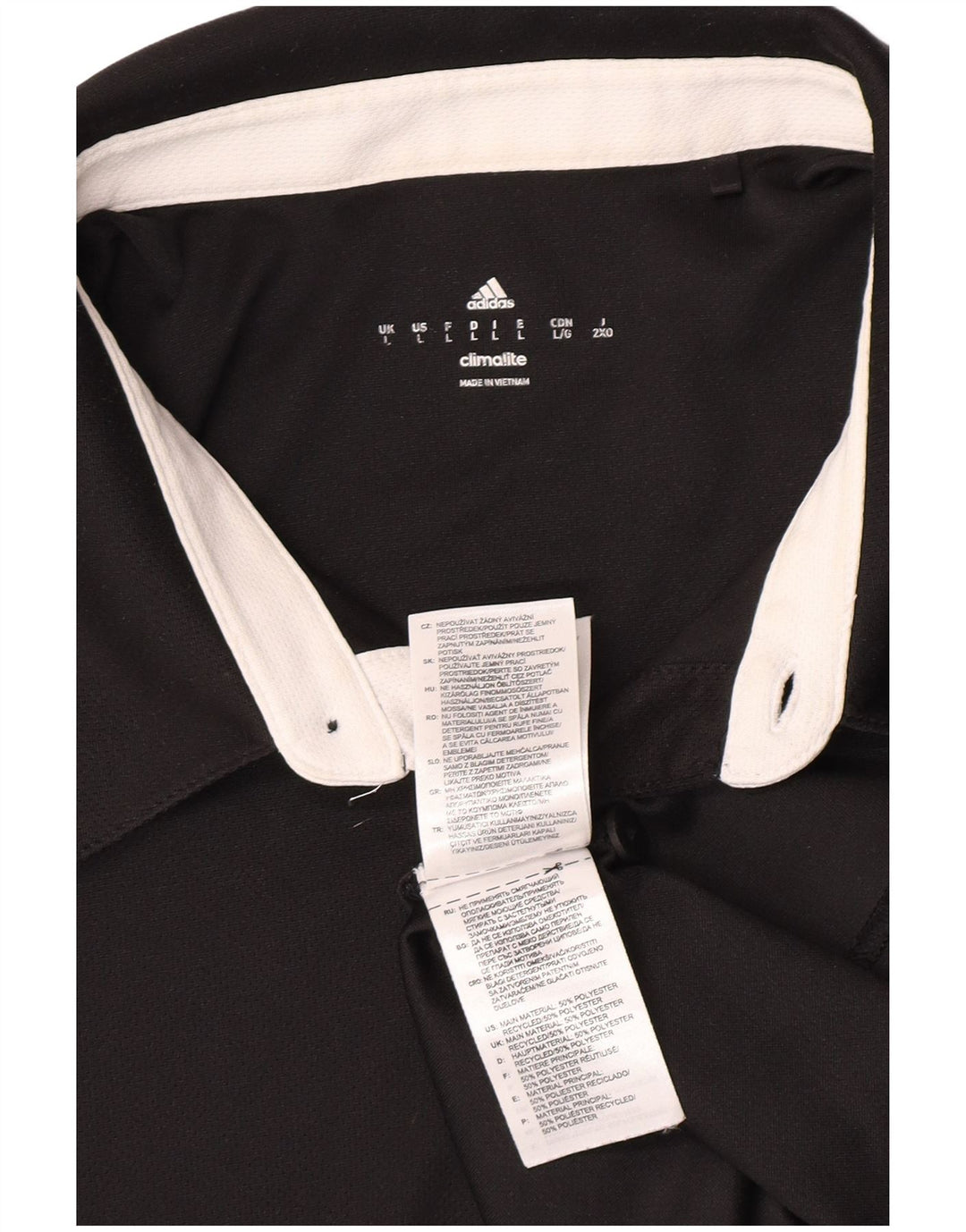 Męska koszulka polo Adidas Climalite, duża, czarna, z poliestru