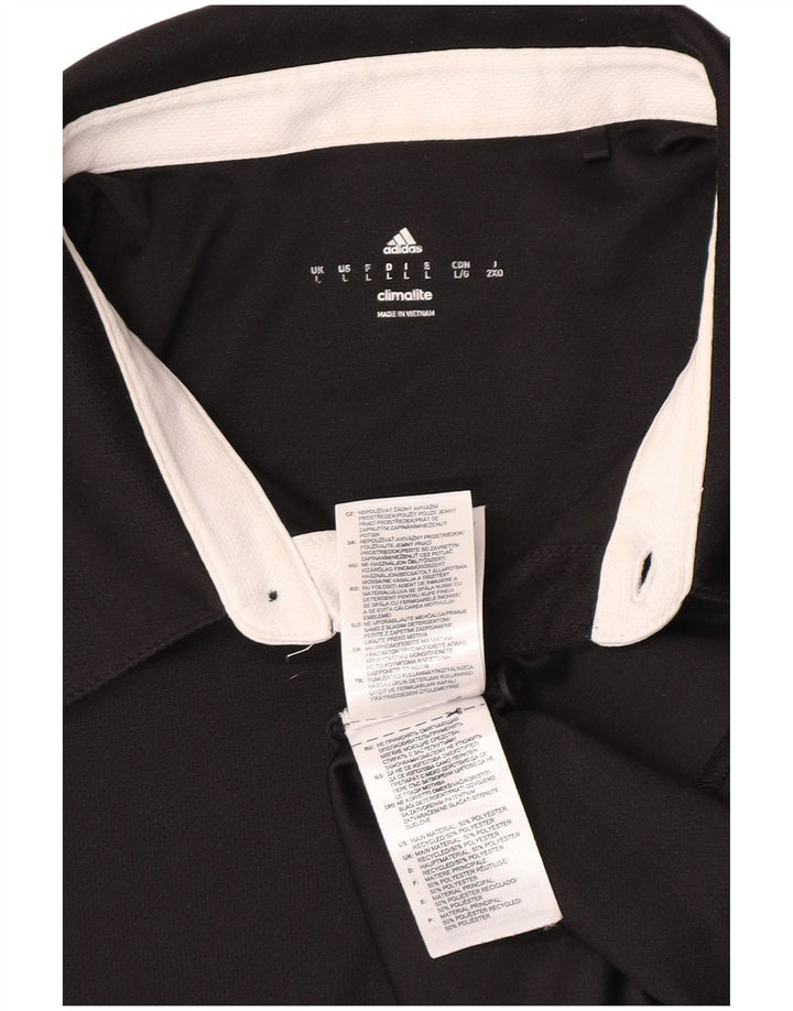 Męska koszulka polo Adidas Climalite, duża, czarna, z poliestru