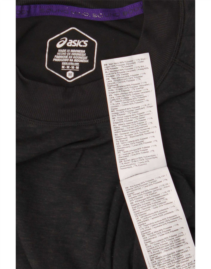 Męska koszulka Asics z długim rękawem, średni granatowy, nakrapiany poliester