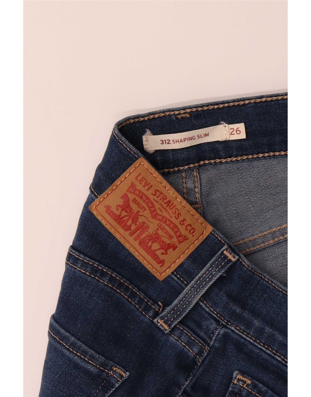 Damskie jeansy Levi's 312 Shaping W26 L32 Niebieska bawełna