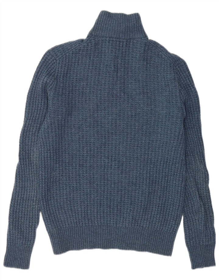 Męski sweter Gap z zamkiem błyskawicznym, mały, niebieski, z owczej wełny