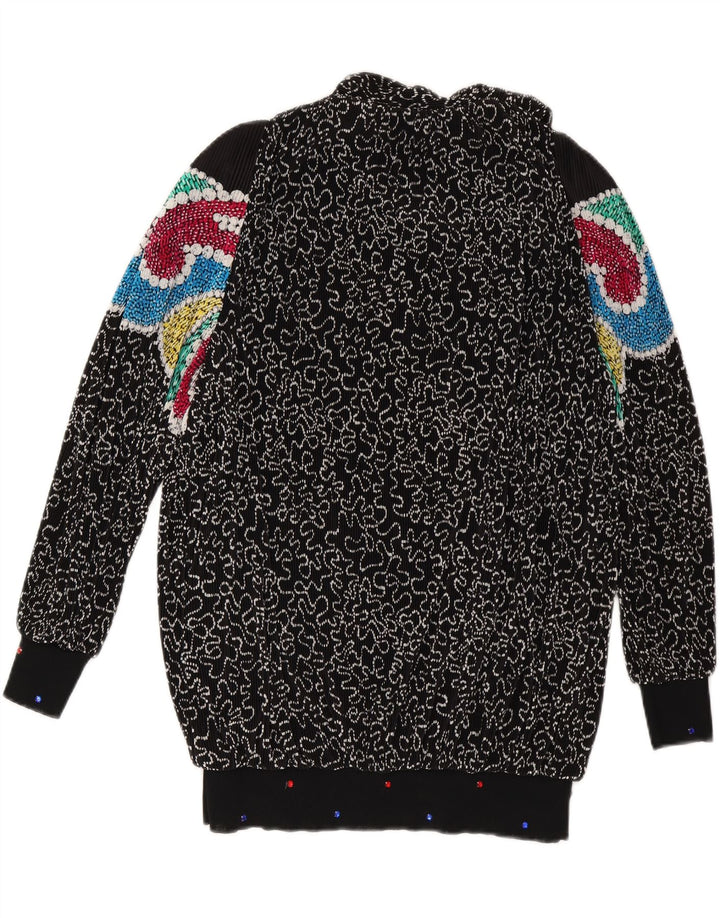 VIRGINIE Damski sweter oversize z dekoltem w kształcie litery V, UK 18 XL, czarny