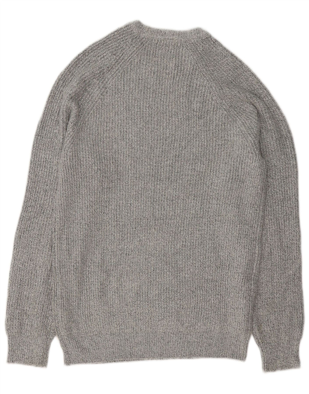 Marks & Spencer Męski sweter z okrągłym dekoltem, mały, szary poliamid