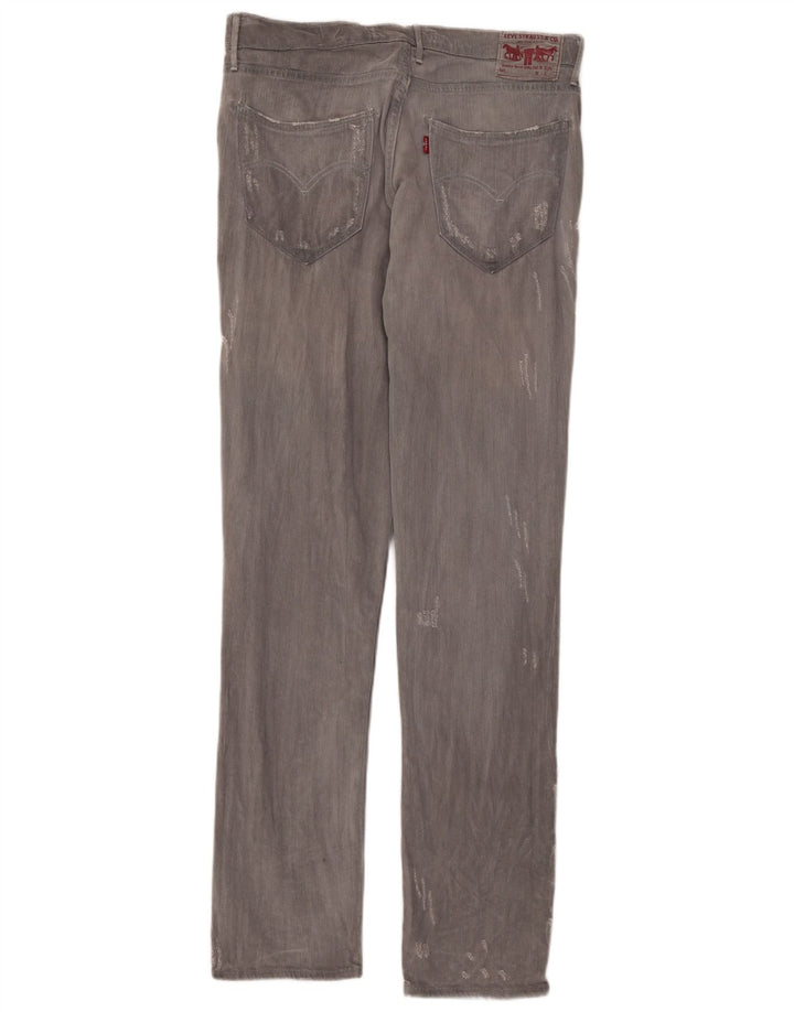 LEVI'S Mens 519 Distressed Slim Jeans W33 L34 Grey Cotton