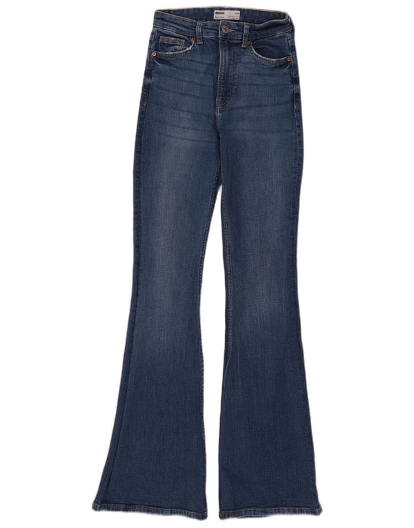 Damskie jeansy rozkloszowane Bershka EU 34 XS W24 L32 Niebieskie