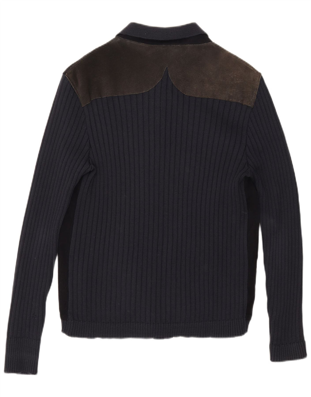 Sweter męski w stylu vintage, średni granatowy, blok kolorów