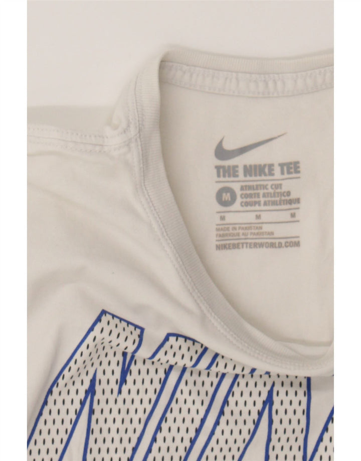 NIKE Womens Graphic T-Shirt Top UK 12 Medium Off White Cotton Vintage Nike and Second-Hand Nike from Messina Hembry 