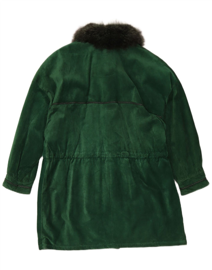 Damski oversize'owy zamszowy płaszcz Vinci UK 18 XL, zielony