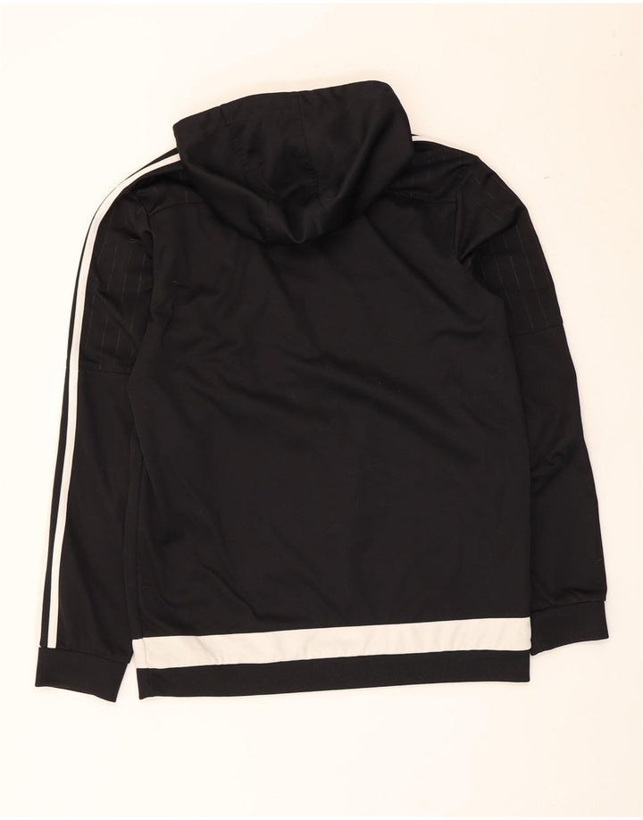 Męska bluza z kapturem Adidas z grafiką, średnia czarna, poliester z blokami kolorów