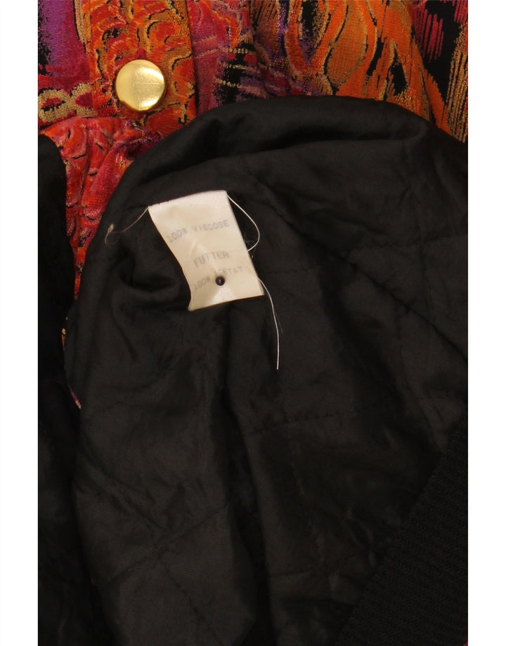 Vintage damska kurtka bomber z abstrakcyjnym wzorem UK 18 XL, wielobarwna