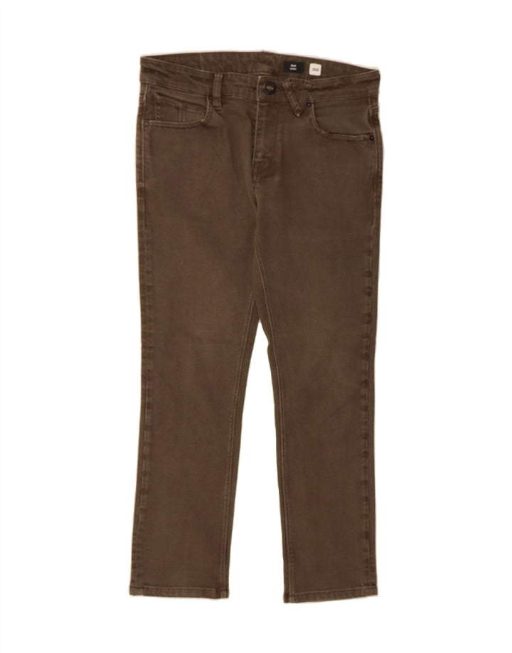 VOLCOM Womens Skinny Jeans W32 L27 Khaki Cotton Vintage Volcom and Second-Hand Volcom from Messina Hembry 