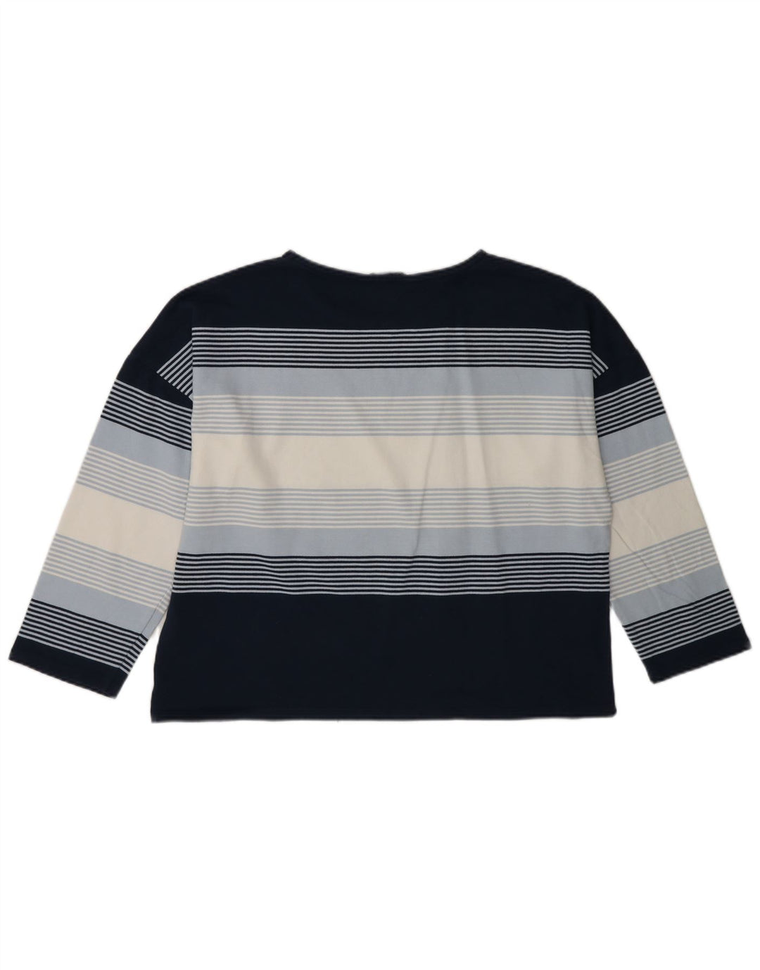 Crew Clothing Top damski z długim rękawem, UK 14, średni granatowy w paski