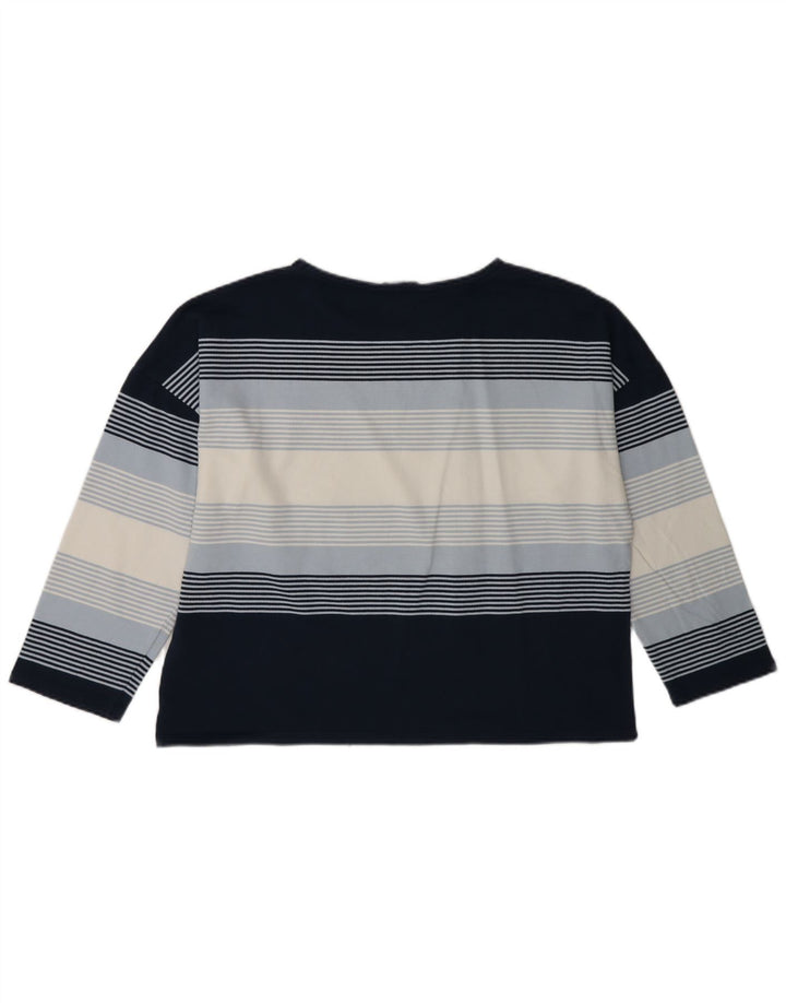 Crew Clothing Top damski z długim rękawem, UK 14, średni granatowy w paski