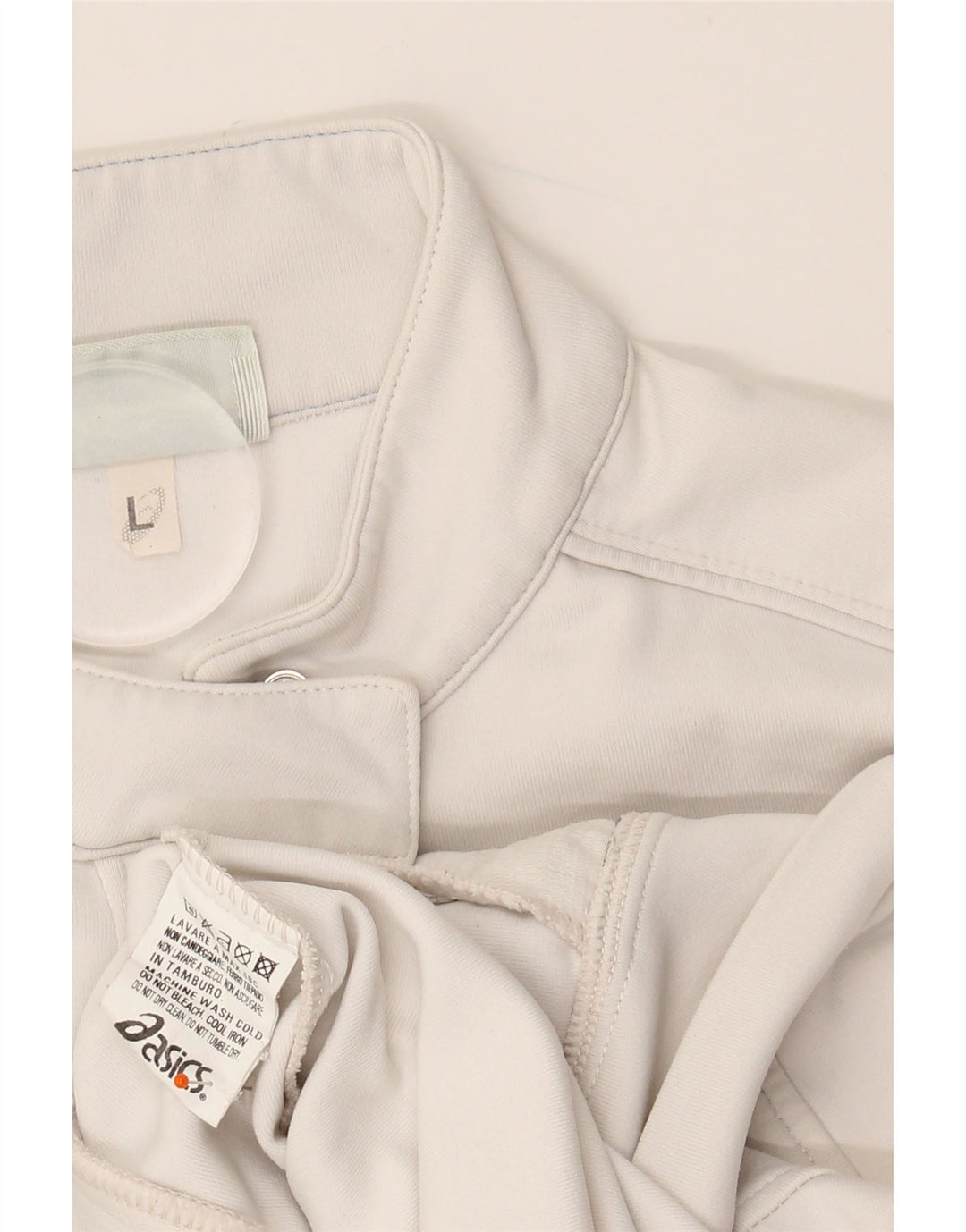 Damska kurtka dresowa ASICS UK 14, duża, biała, poliamidowa