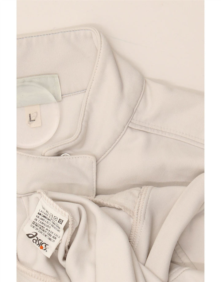 Damska kurtka dresowa ASICS UK 14, duża, biała, poliamidowa