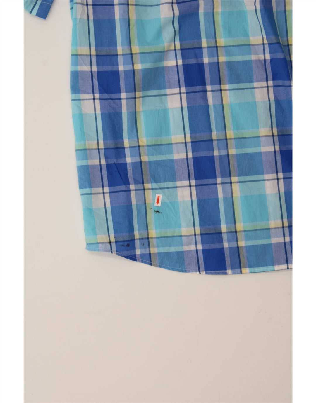 CHAPS Mens Short Sleeve Shirt XL Blue Check Cotton Vintage Chaps and Second-Hand Chaps from Messina Hembry 