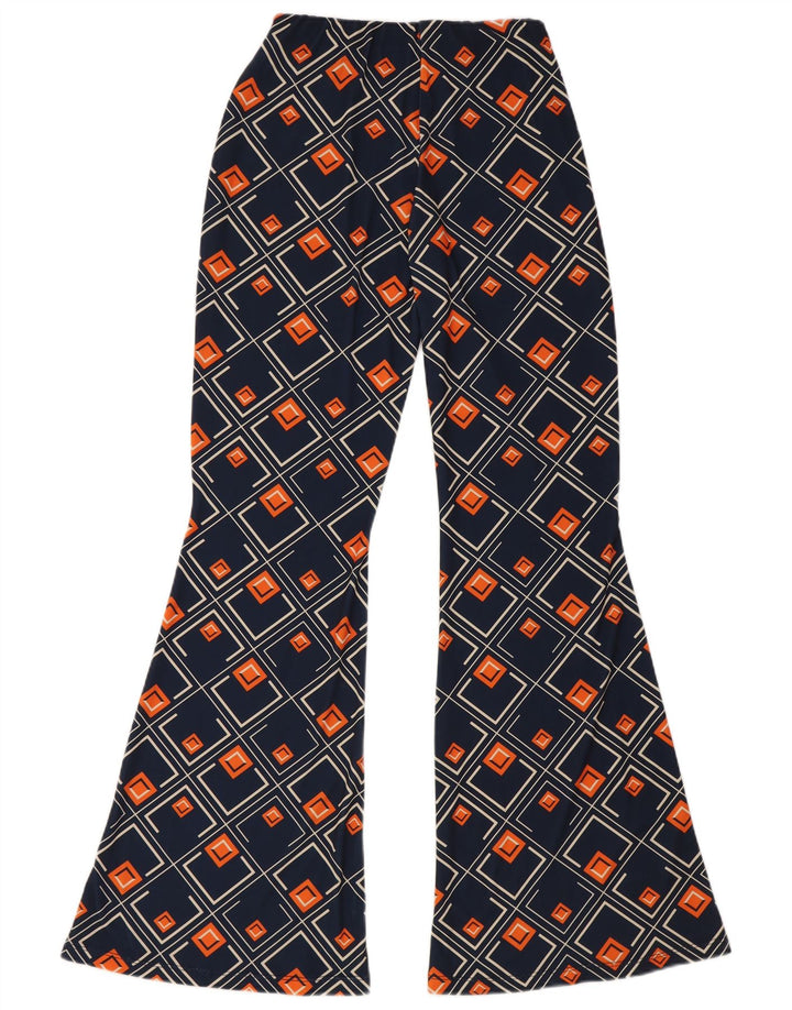 Spodnie damskie Zara Flare Medium W28 L32 Granatowe geometryczne