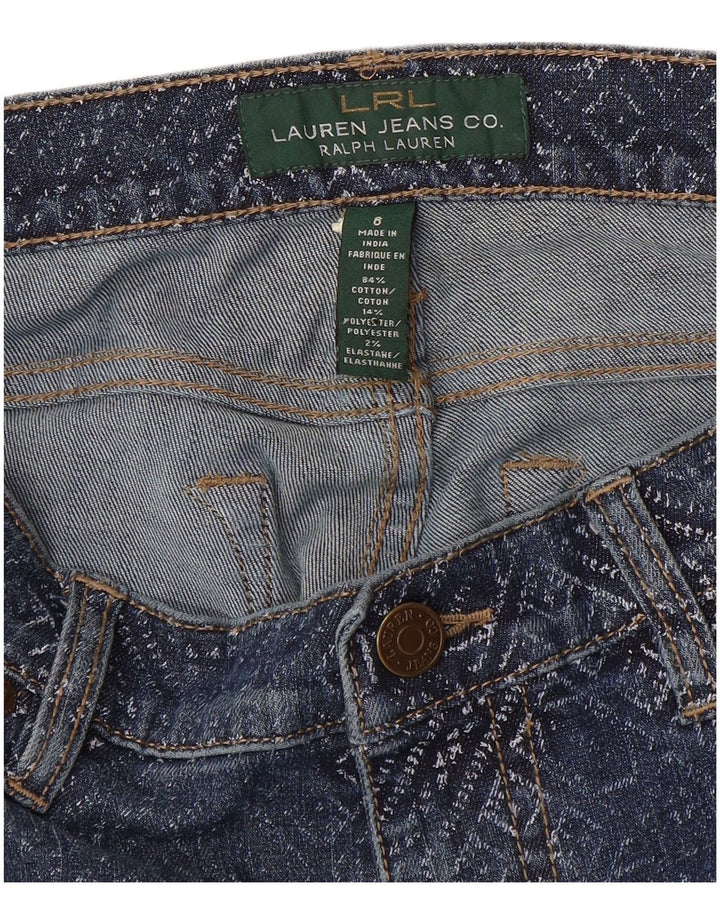 Damskie jeansy slim fit Ralph Lauren US 8 Medium W32 L31 Niebieskie geometryczne bawełniane