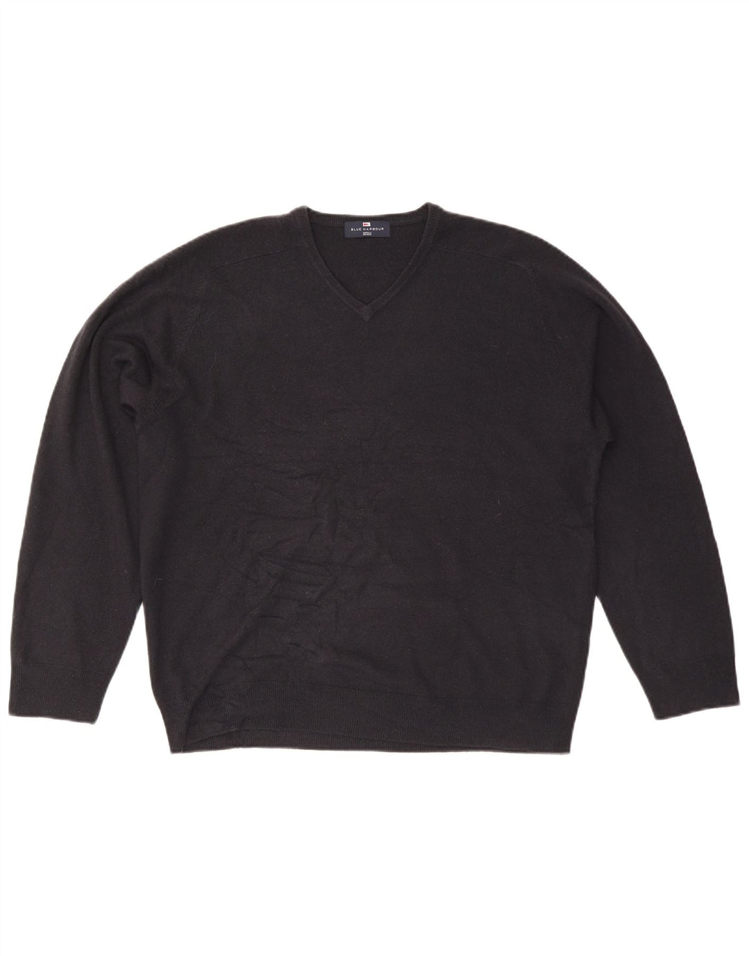 Męski sweter Marks & Spencer Blue Harbor z dekoltem w kształcie litery V, duży, granatowy