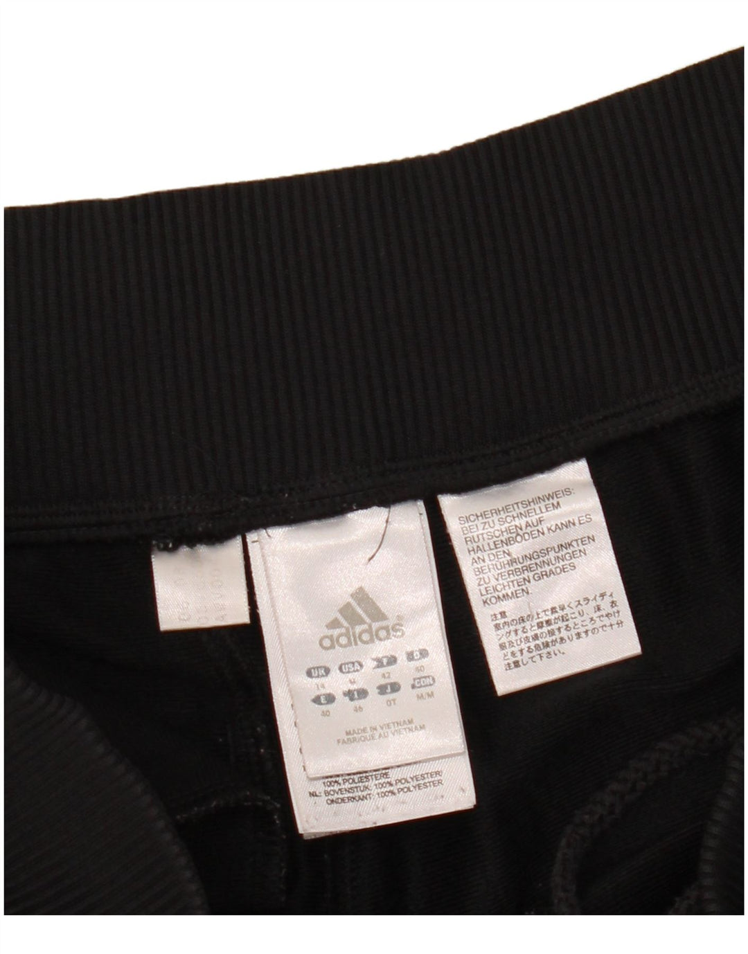 Damskie spodnie dresowe Adidas UK 14, duże, czarne, poliestrowe