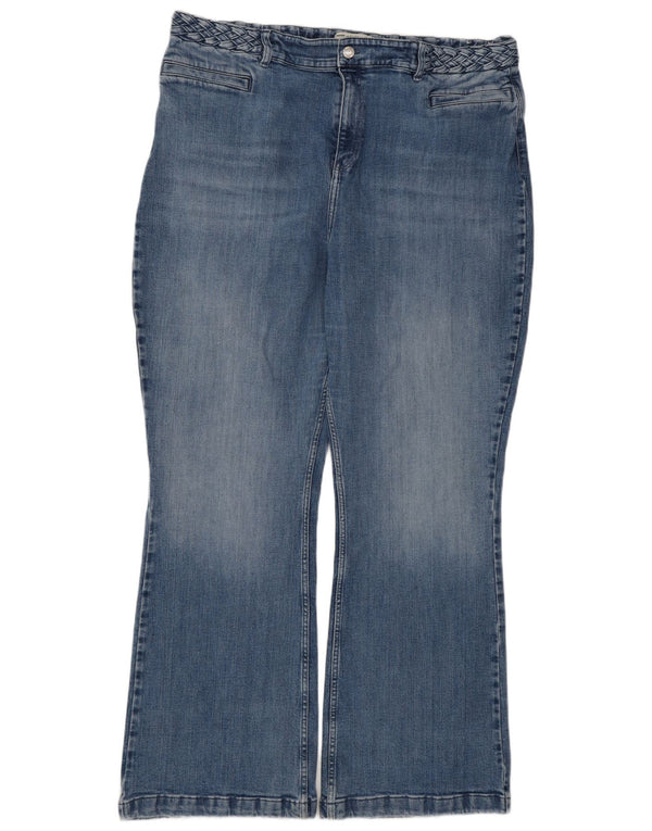 Dżinsy damskie FAT FACE Fly z wysokim stanem, rozkloszowane UK 22 2XL W42 L31 Niebieskie bawełniane