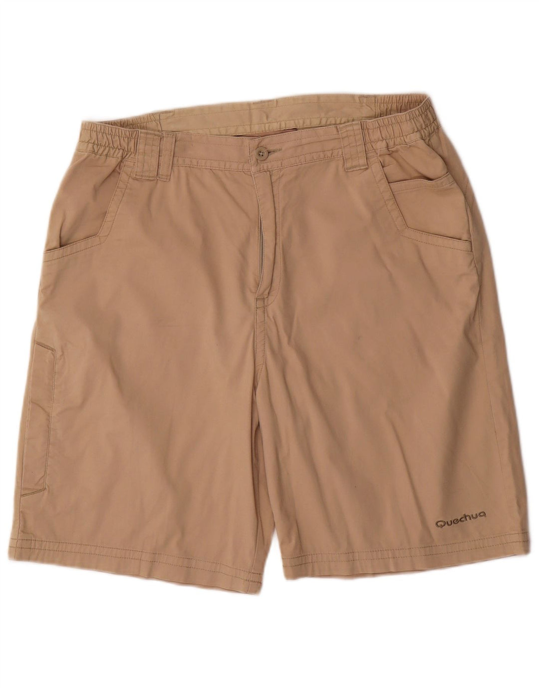 Męskie spodenki cargo Decathlon Quechua W34, duże, beżowe, bawełniane