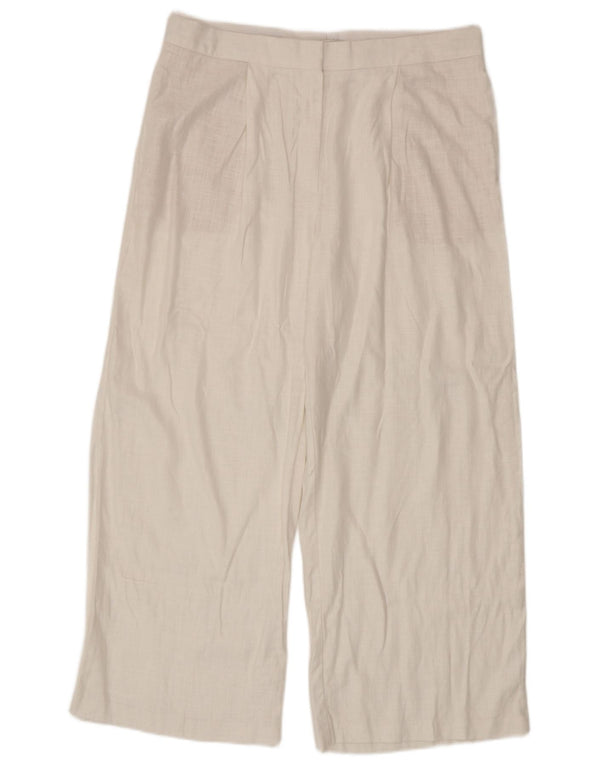 Marks & Spencer Damskie spodnie codzienne z wysokim stanem UK 16, duże, W36 L27, białe