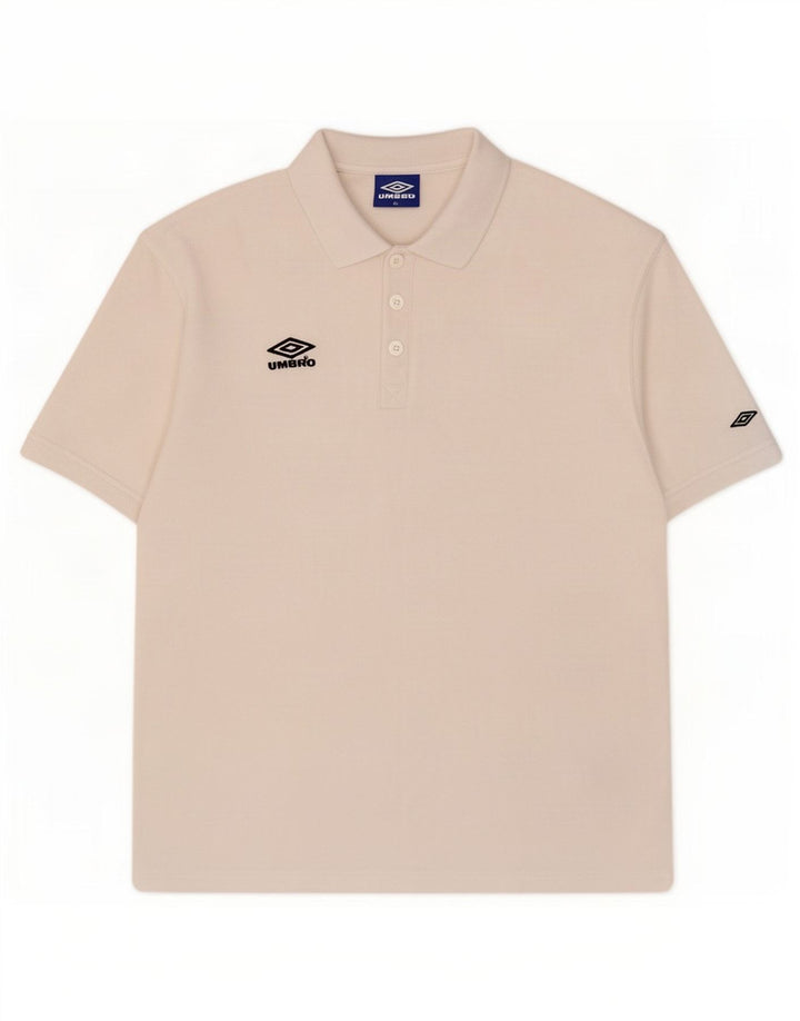 Męska koszulka polo Umbro XL, biała, poliestrowa