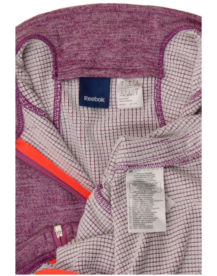 Damska kurtka dresowa REEBOK UK 8/10, mały, fioletowy, nakrapiany poliester
