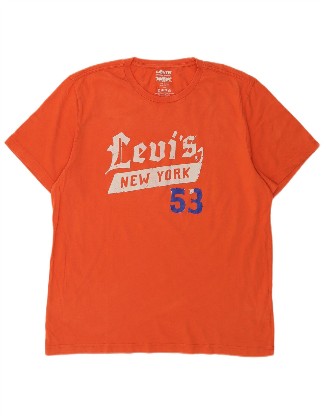 Męski T-shirt z grafiką Levi's, duży, pomarańczowy, bawełniany