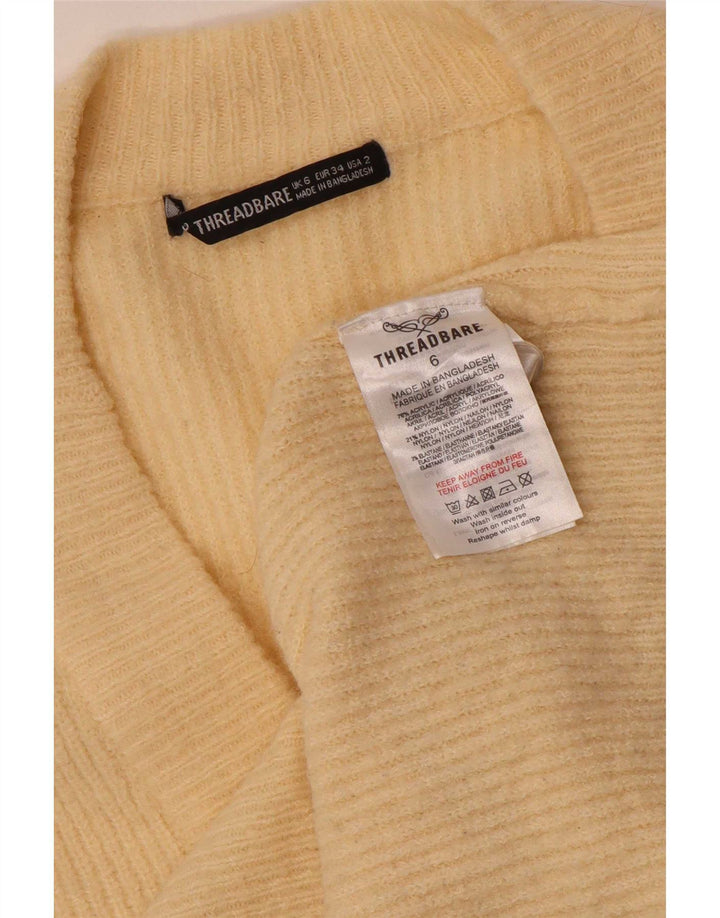 Sweter damski oversize Threadbare UK 6 XS, beżowy, akrylowy