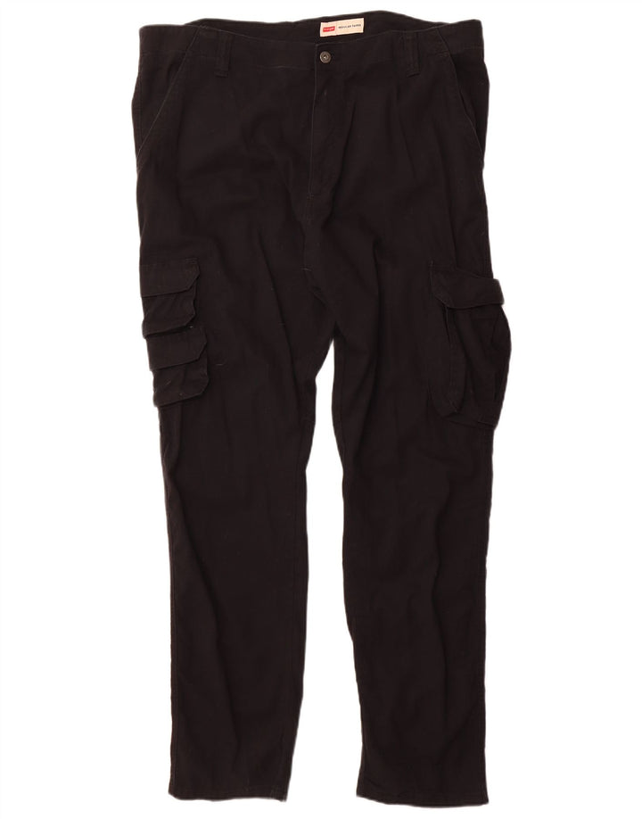 Męskie, zwężane spodnie cargo Wrangler W38 L32, czarne, bawełniane