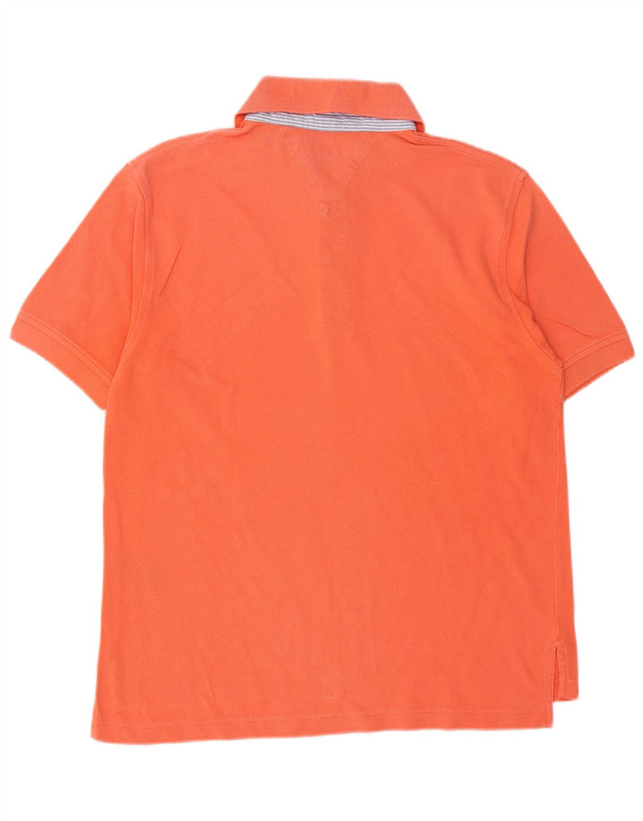 Męska koszulka polo TOMMY HILFIGER, średnia, pomarańczowa, bawełniana