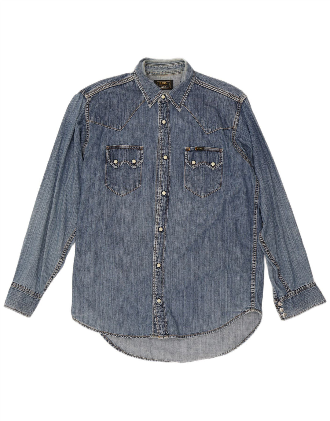 Męska koszula dżinsowa Lee w kolorze średniego niebieskiego nylonu
