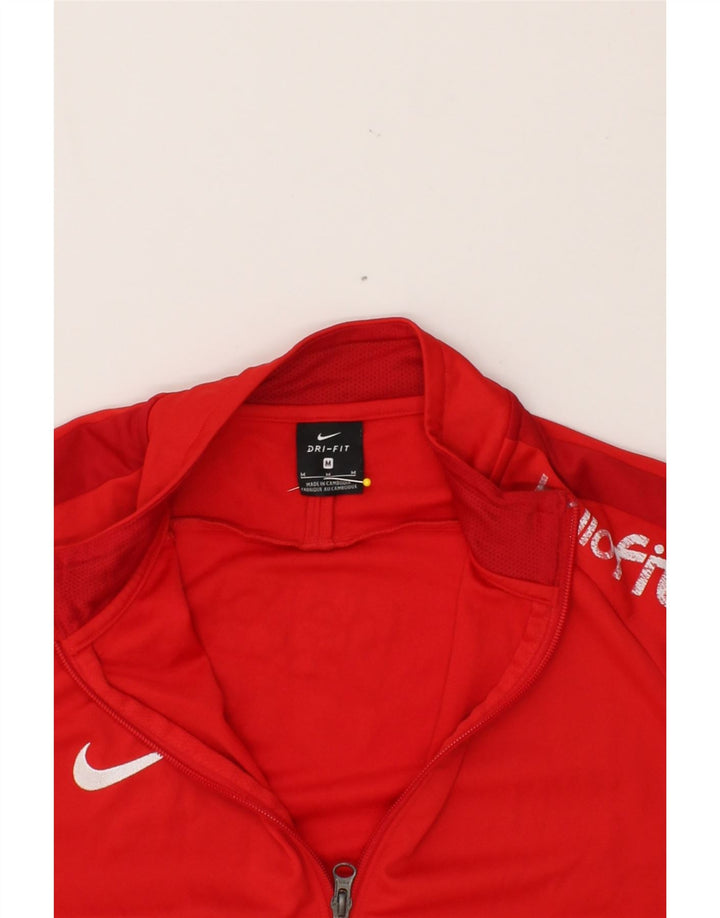 NIKE Mens Dri Fit Graphic Tracksuit Top Jacket Medium Red Polyester Vintage Nike and Second-Hand Nike from Messina Hembry 