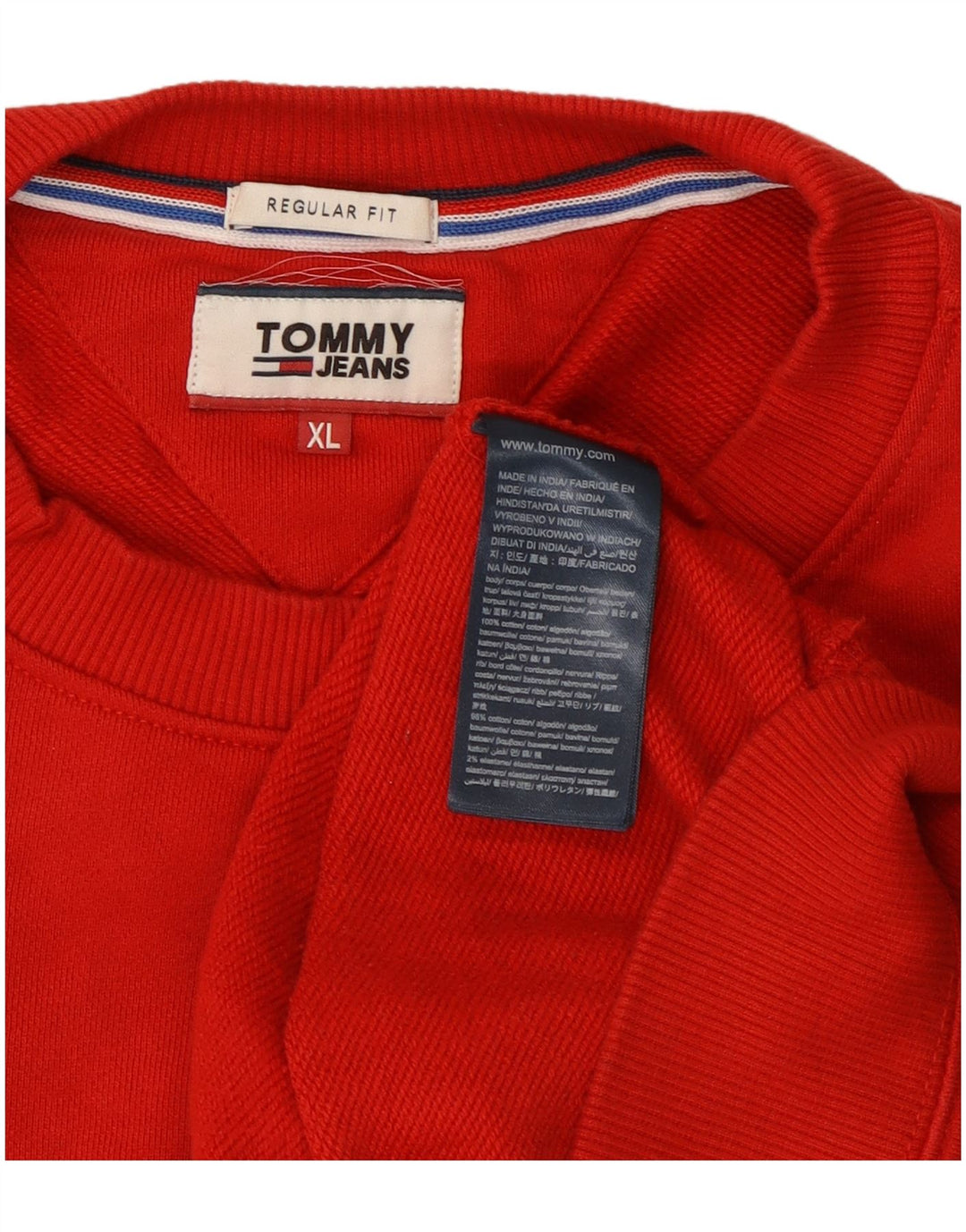 Męska bluza Tommy Hilfiger z grafiką o regularnym kroju, XL, czerwona, bawełniana
