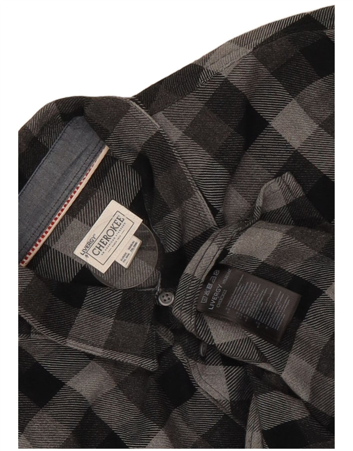 Męska koszula flanelowa Cherokee 2XL, bawełniana szara krata