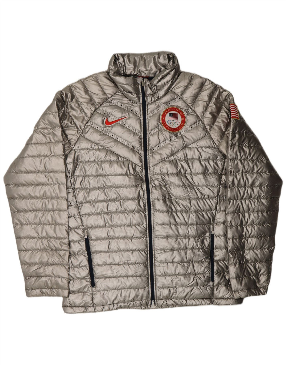 Kurtka męska NIKE USA 2014 Olympic Aeroflot Padded Jacket UK 40, duża, srebrna
