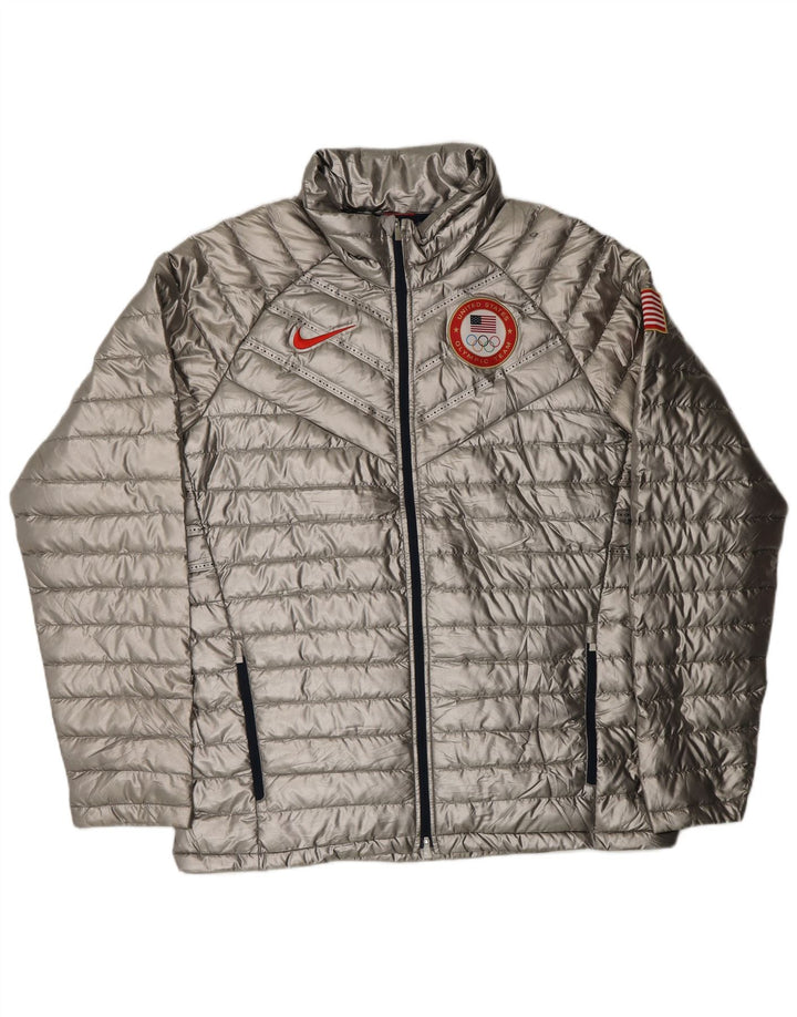 Kurtka męska NIKE USA 2014 Olympic Aeroflot Padded Jacket UK 40, duża, srebrna