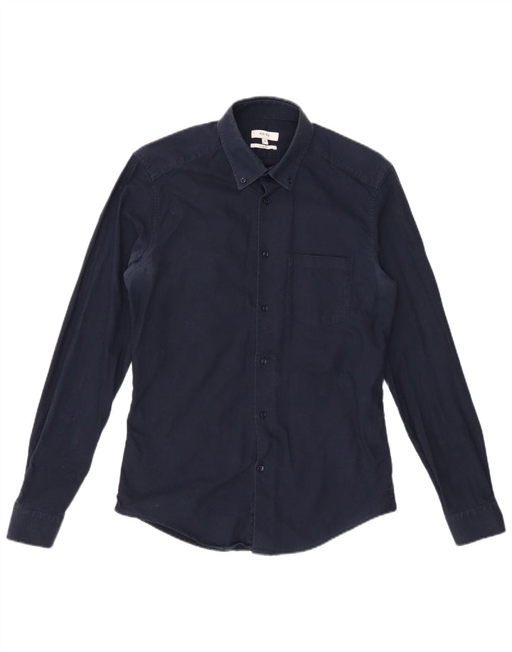 Koszula męska slim fit REISS, mała, granatowa, bawełniana