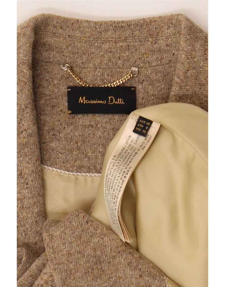 Damska marynarka Massimo Dutti zapinana na 2 guziki, EU 40, średnio beżowa, nakrapiana