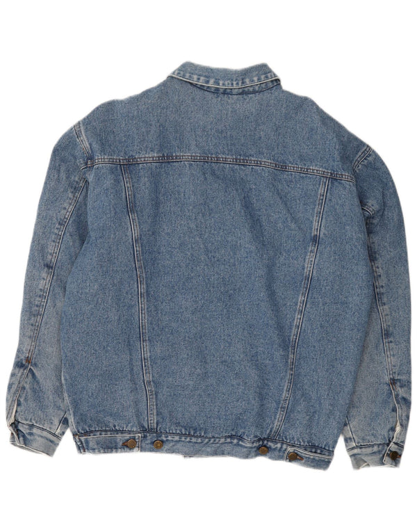 Vintage Mens Denim Sherpa Jacket UK 40 Large Blue
