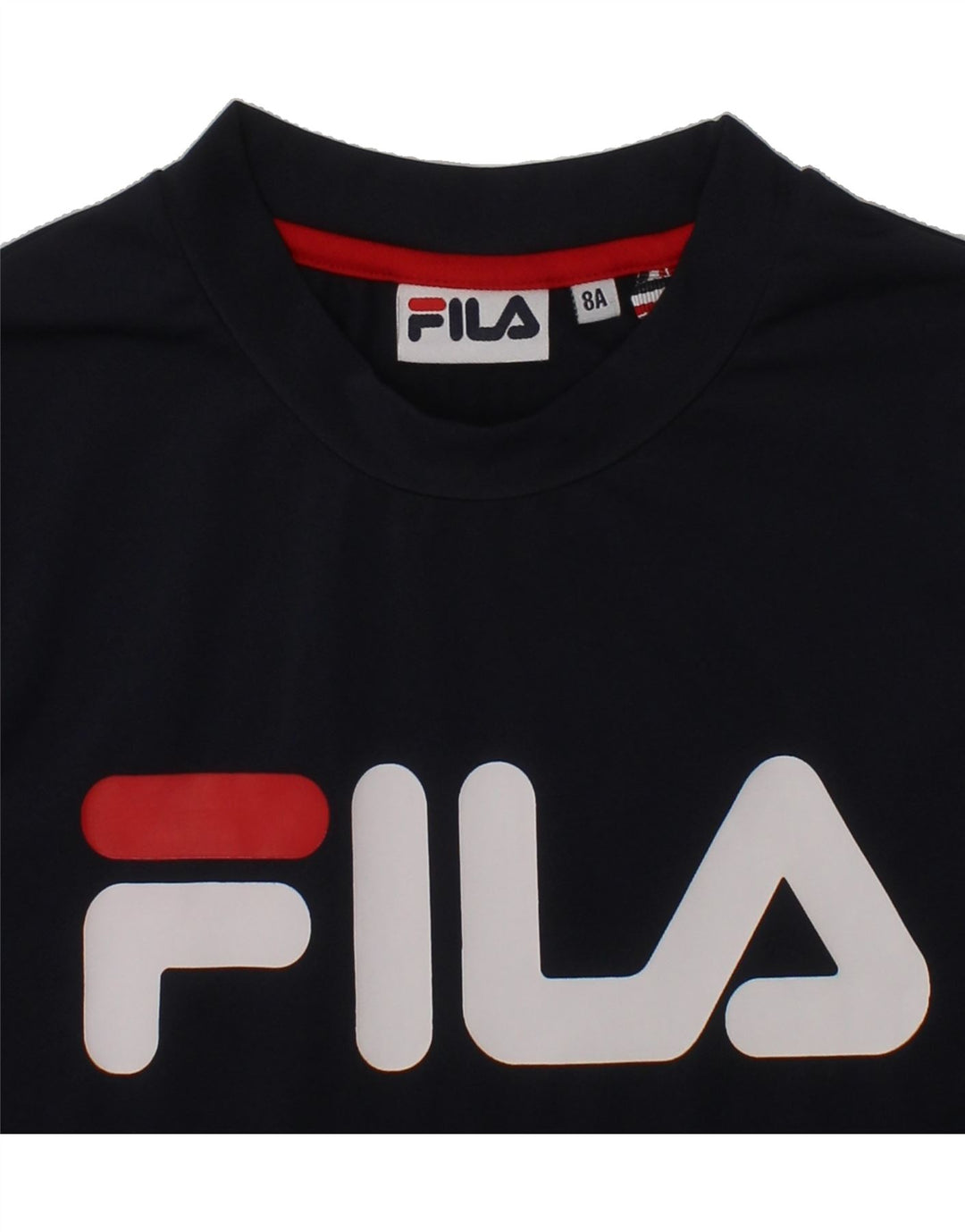 FILA Boys Graphic T-Shirt Top 7-8 Years Navy Blue Vintage Fila and Second-Hand Fila from Messina Hembry 